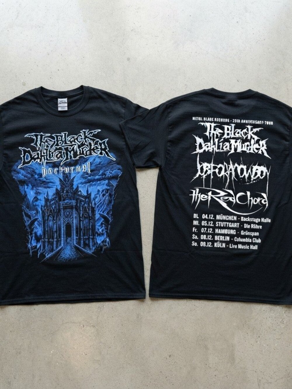 The Black Dahlia Murder Nocturnal 2007 Tour Rare Black T-Shirt S-4XL